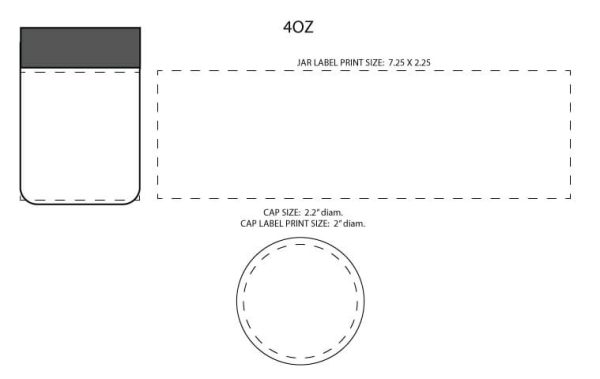 Custom Glass Jar – 4 oz – With Label - Image 2