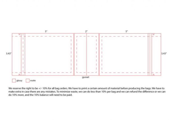 Custom Mylar Barrier Bags – Eighth Ounce 3.43″ x 5.0″ - Image 3