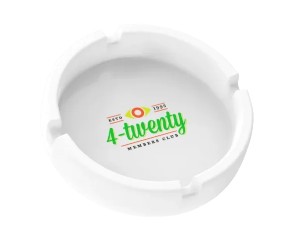White Glass Ashtrays