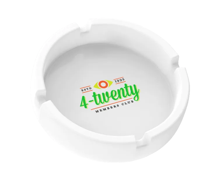 White Glass Ashtrays