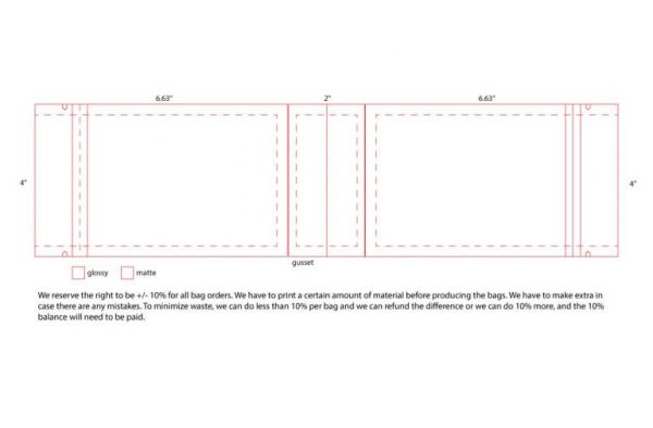 Custom Mylar Barrier Bag – Quarter Ounce 4.0″ x 6.63″ - Image 2