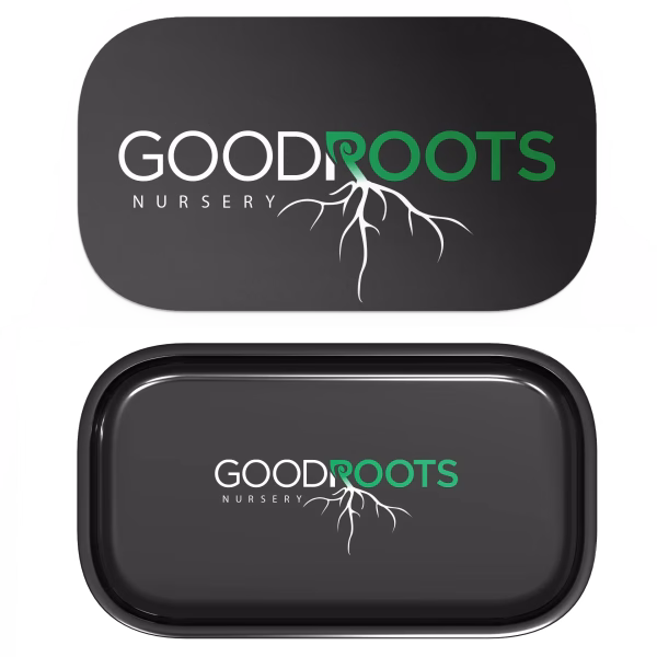 Medium Quick Print Custom Printed Metal Rolling Tray with Magnetic Lid